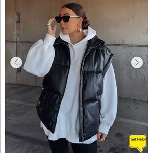 Forever 21 leather puffer vest